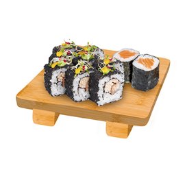 Bamboe sushi dienblad 15x15x2,5cm (40 stuks)