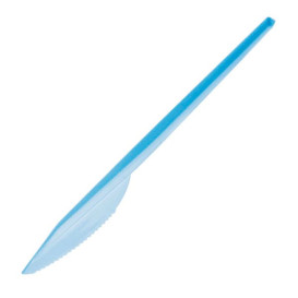 Plastic PS mes  blauw 16,5 cm (15 stuks) 