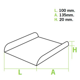 Papieren dienblad voor een wafelroze 13,5x10cm (100 stuks) 