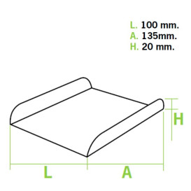 Papieren dienblad voor een wafel roze 13,5x10cm (1500 stuks)