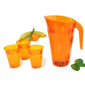 Plastic pot PS Herbruikbaar oranje 1.500 ml (20 stuks)