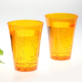 Plastic PS beker Geïnjecteerde glascider oranje 230 ml (10 stuks) 