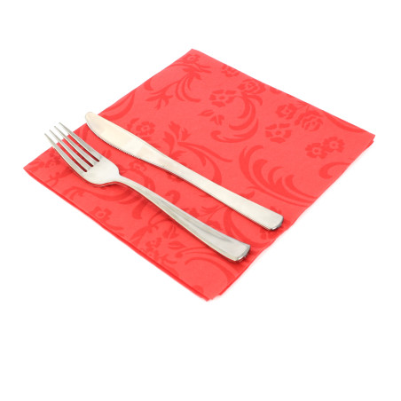 Airlaid Servetten "Damascato" rood 40x40cm (50 stuks) 