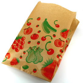 Papieren voedsel zak Fruit Design 22+12x36cm 
