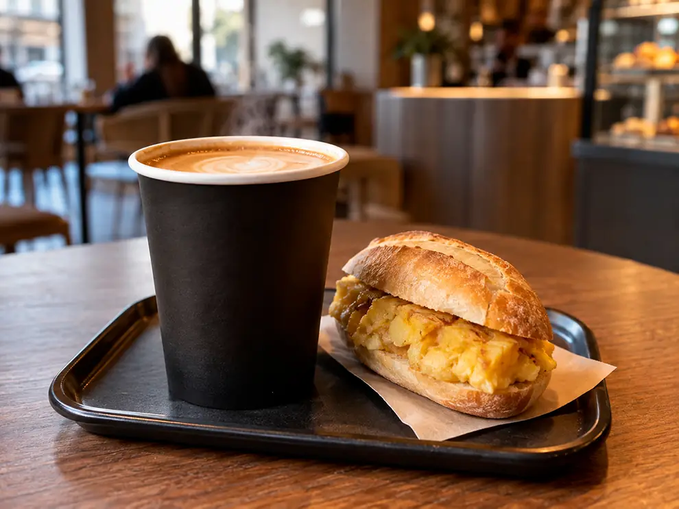 koffie to go een broodje