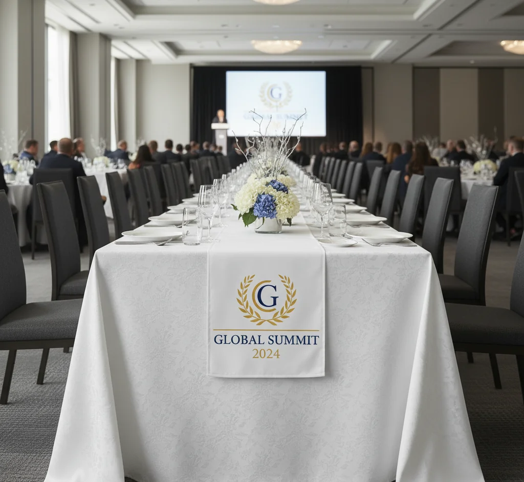 Gepersonaliseerde tafelkleden voor evenementen: jouw merk in het middelpunt van elke tafel